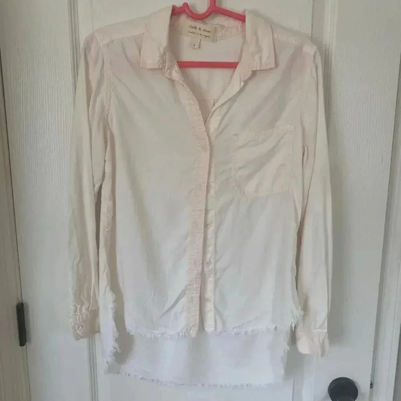 cloth & stone Tops - Anthropologie Cloth & Stone Buttondown Shirt Raw Frayed Hem Size Small